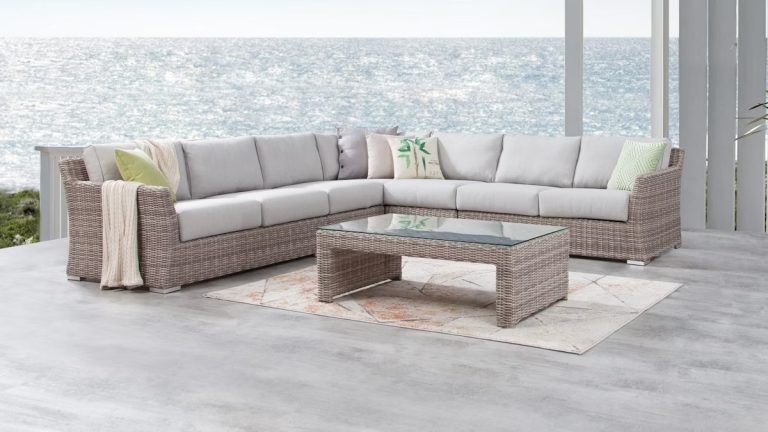 Savannah large Sythetic Cane 3 3 corner lounge set 1